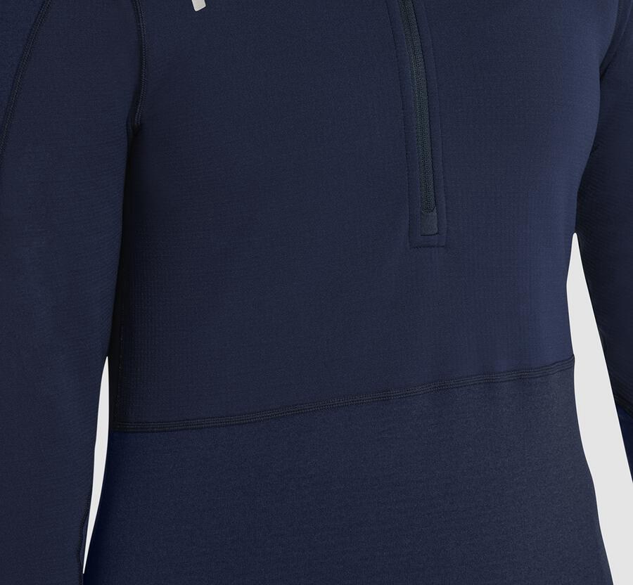 Hoka One One Tops Womens Navy - 1/2 Zip Midlayer - 79605XVOB